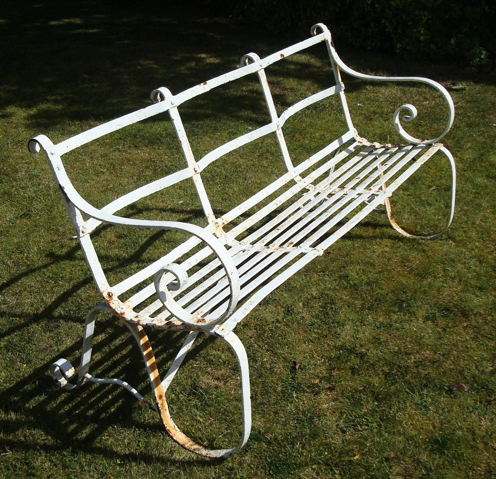 Regency Wrought Iron Garden Seat/ Bench For Sale 2