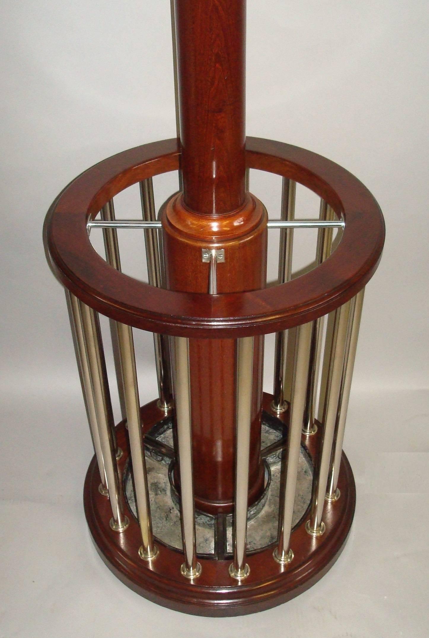 Art Deco Early 20th Century Mahogany and Chrome Circular Hall Stand For Sale
