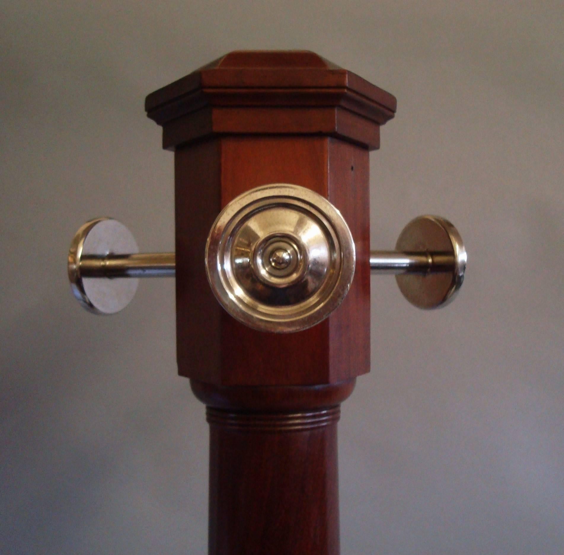 English Early 20th Century Mahogany and Chrome Circular Hall Stand For Sale