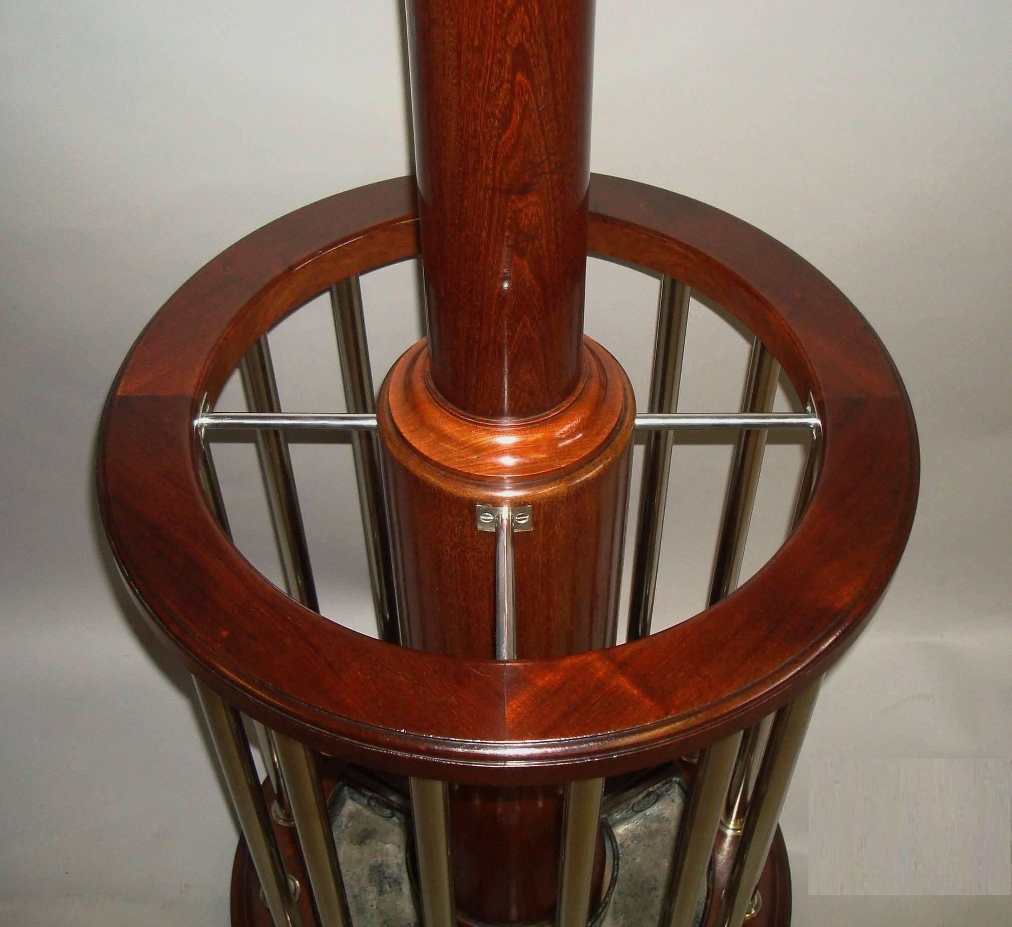 Polished Early 20th Century Mahogany and Chrome Circular Hall Stand For Sale