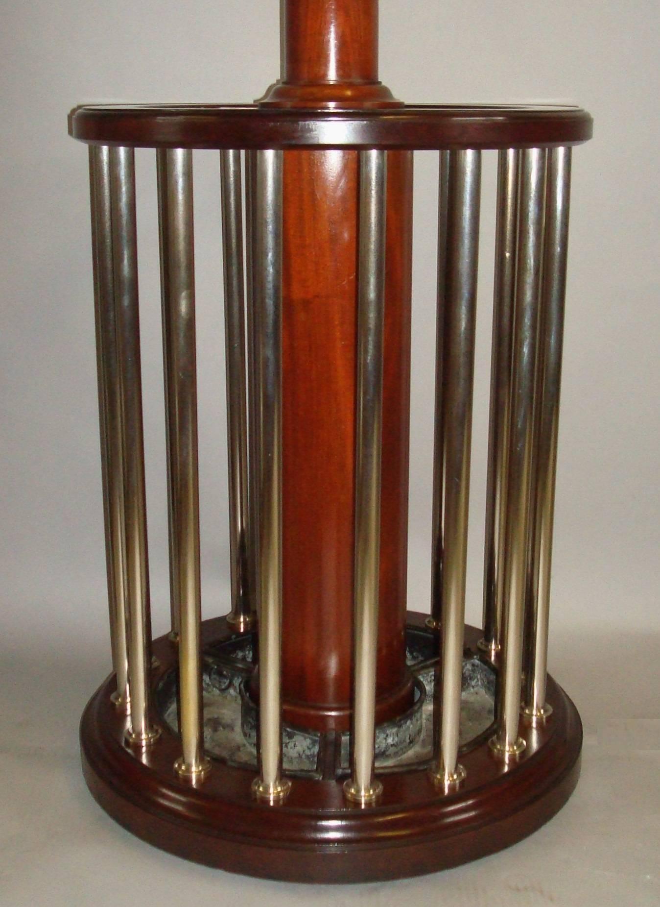 Early 20th Century Mahogany and Chrome Circular Hall Stand In Excellent Condition For Sale In Moreton-in-Marsh, Gloucestershire