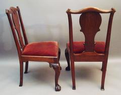 George II Pair of Irish Walnut Side Chairs