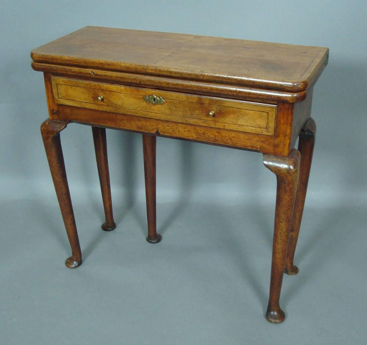 English George I Walnut Card Table For Sale