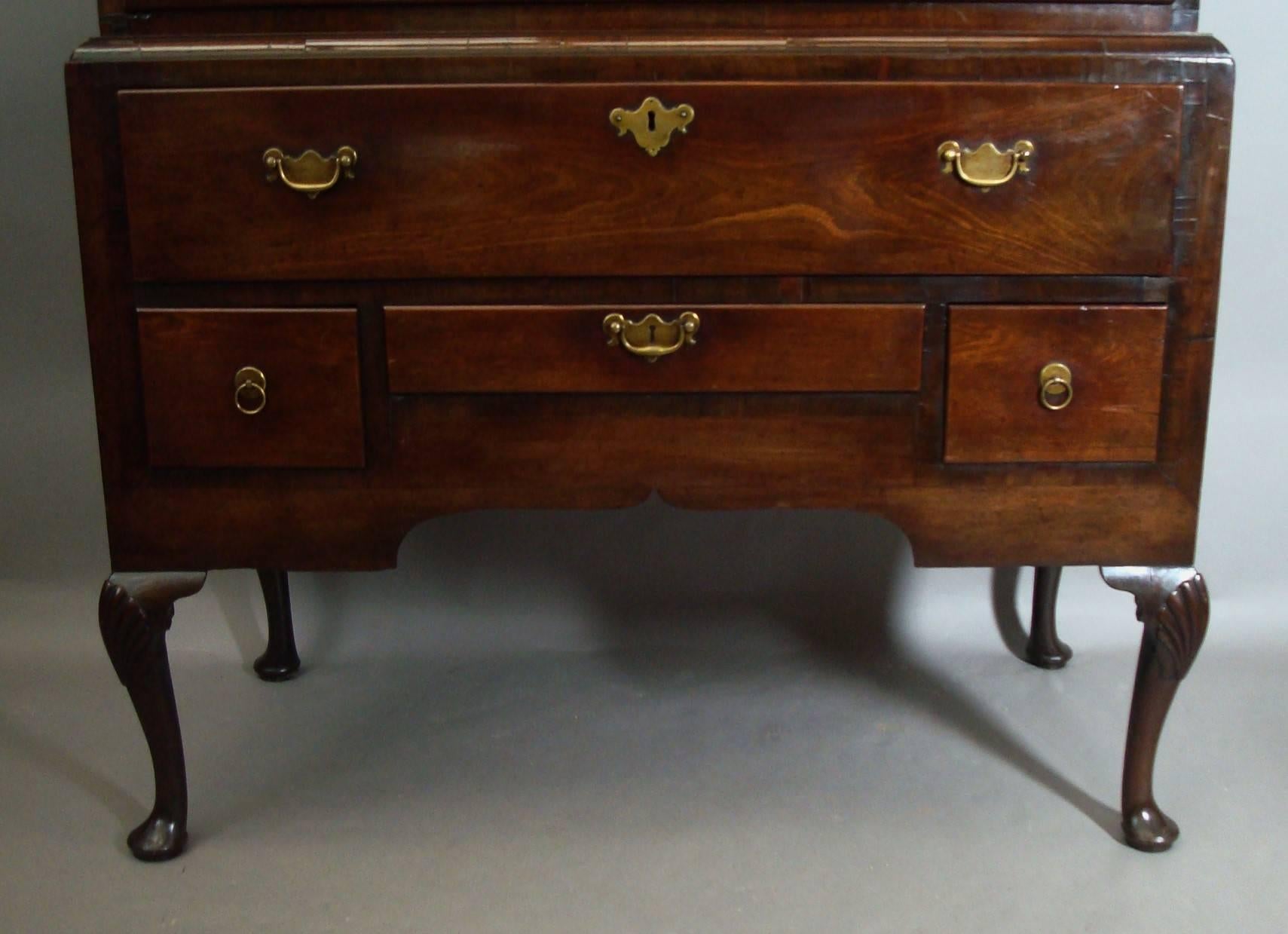 Polished George II Irish Mahogany Chest on Stand