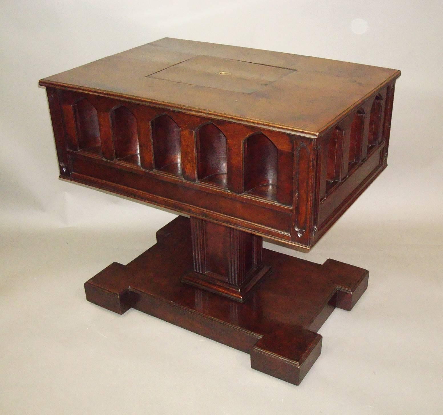 Mid-19th Century 19th Century Gothic Oak Champagne or Wine Cooler Table For Sale