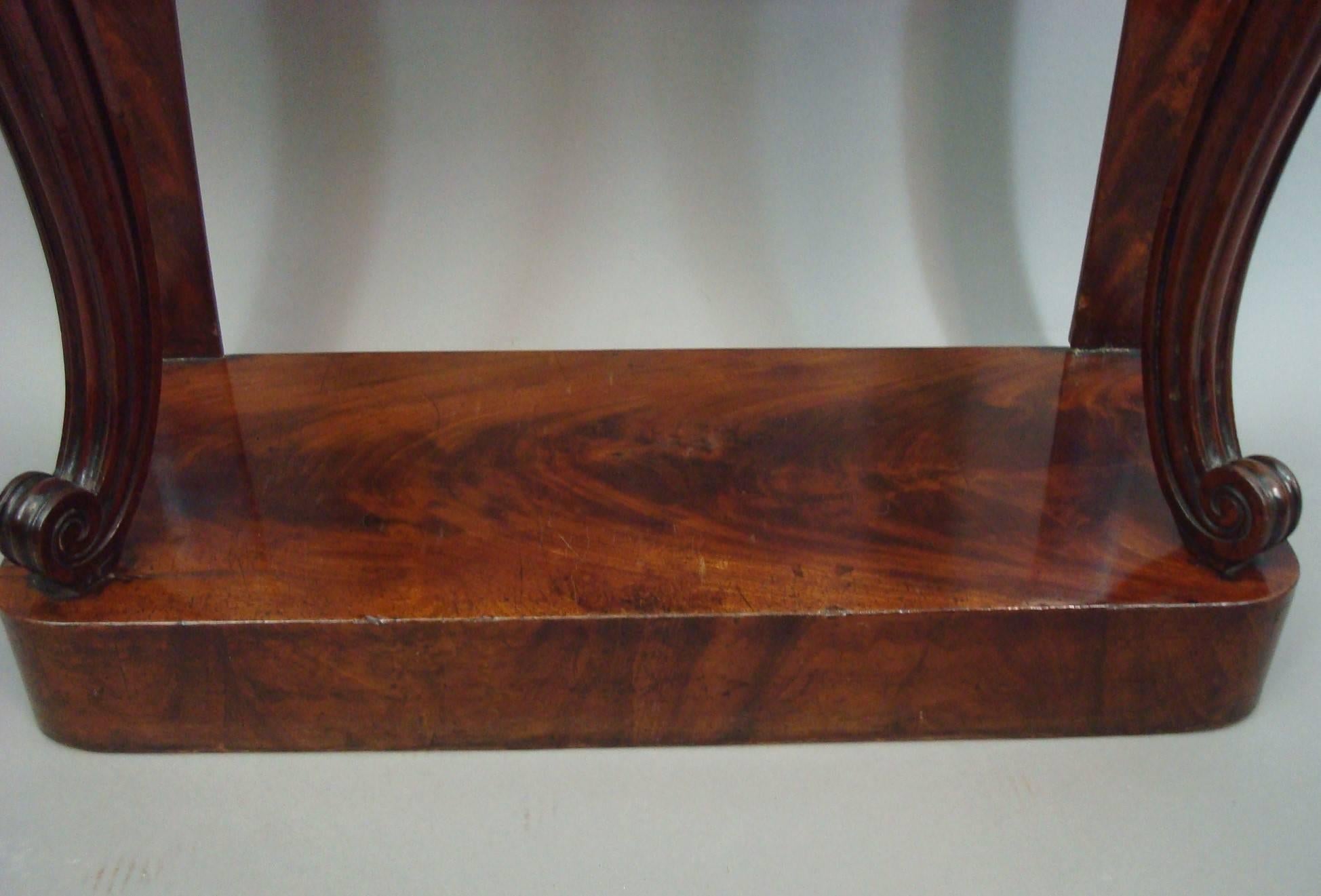 Good Regency Figured Mahogany Console Table / Pier Table For Sale 2