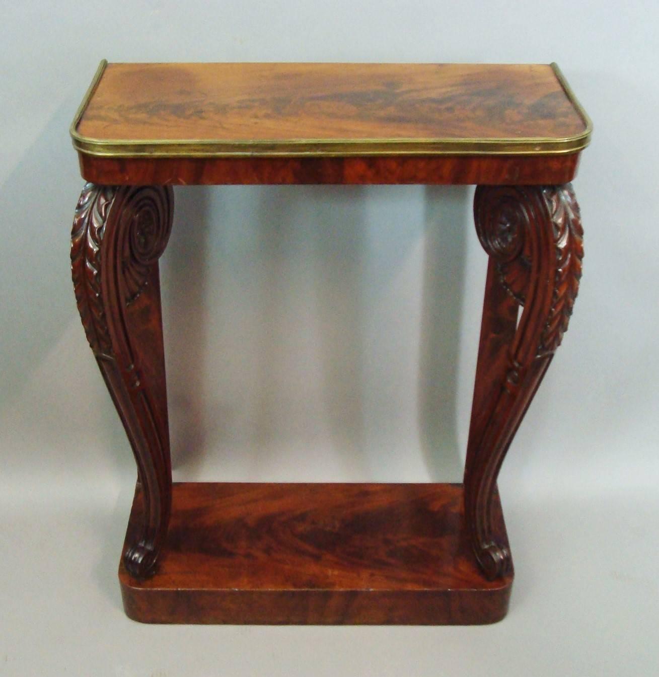 Good Regency Figured Mahogany Console Table / Pier Table For Sale 3
