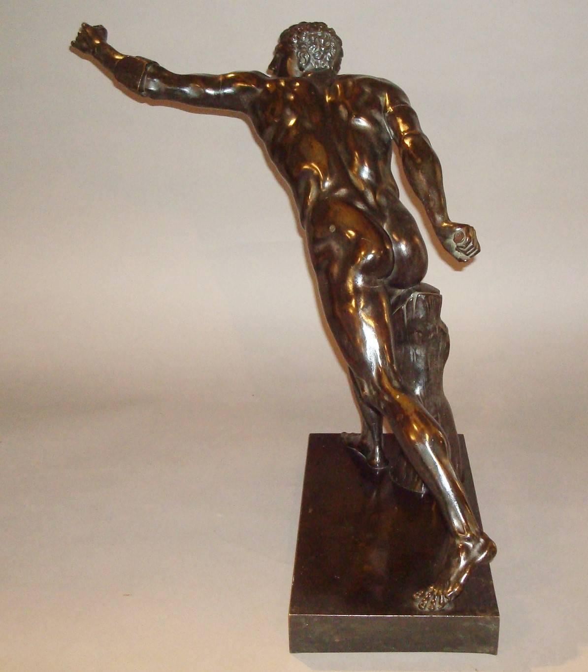 Mid-19th Century Grand Tour Classical Bronze of Borghese Gladiator of Large Proportions