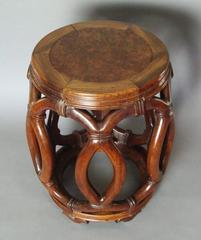 19th Century Chinese Hardwood Stool or End Table