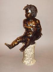 19th Century Bronze Sculpture of Putti / Cherub