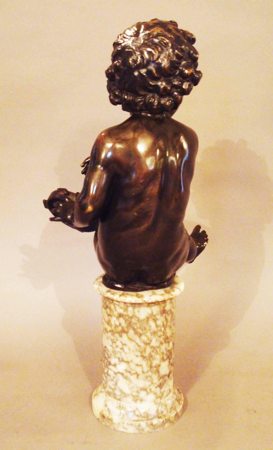 Mid-19th Century 19th Century Bronze Sculpture of Putti / Cherub For Sale
