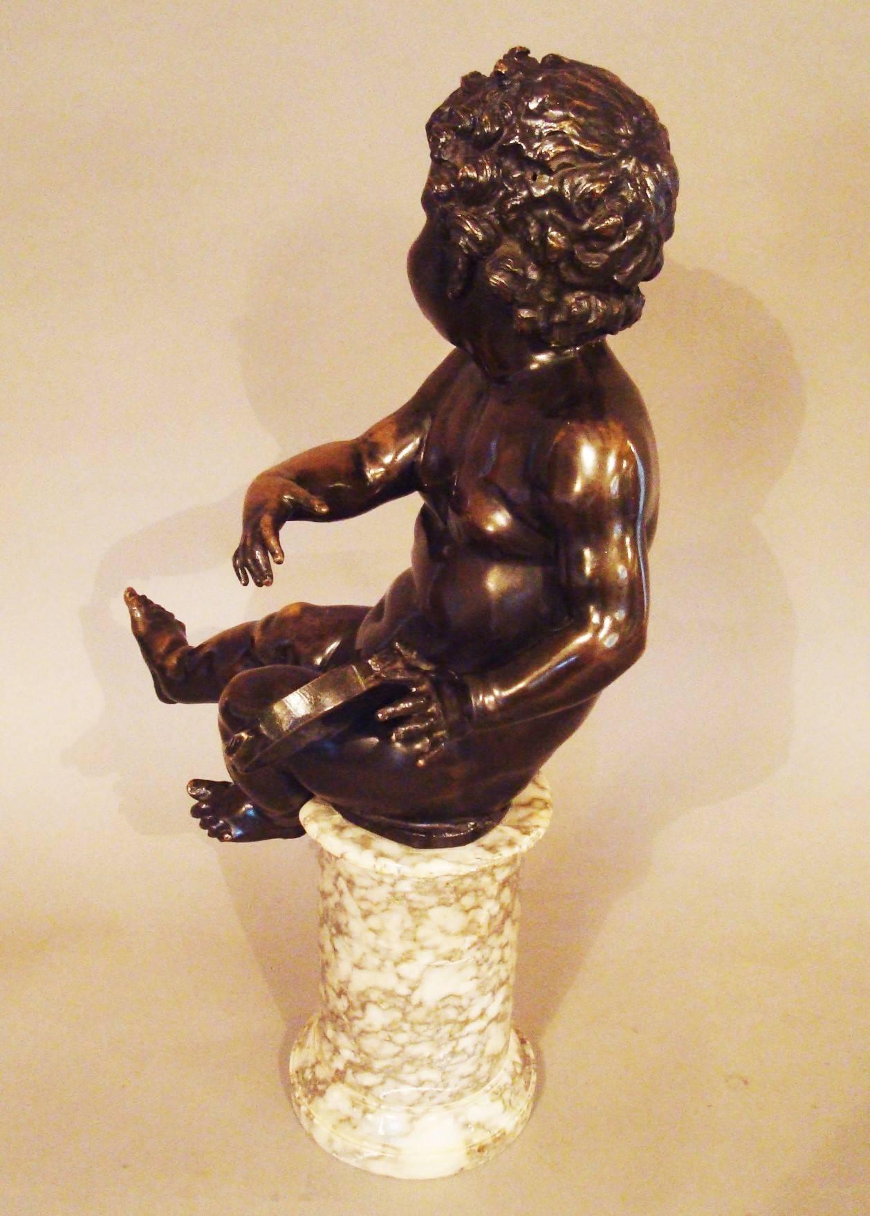 19th Century Bronze Sculpture of Putti / Cherub For Sale 1