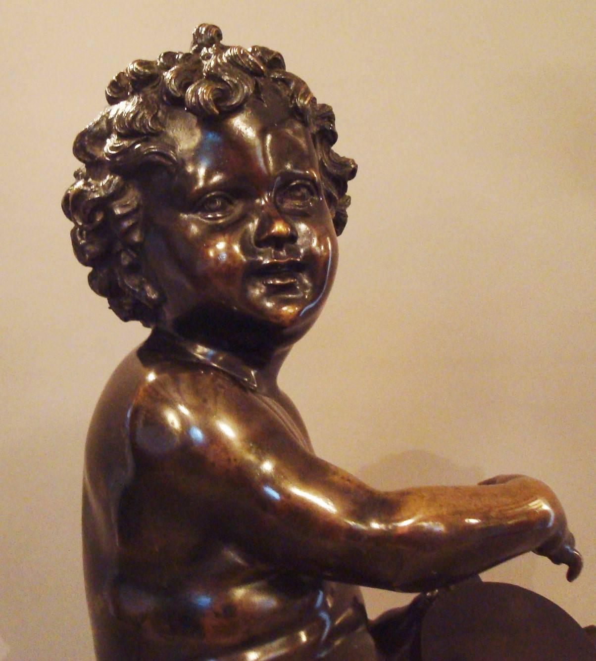 19th Century Bronze Sculpture of Putti / Cherub For Sale 3