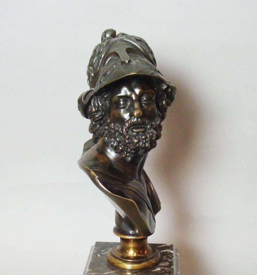 19th Century Bronze Grand Tour Bust of Ajax In Excellent Condition In Moreton-in-Marsh, Gloucestershire