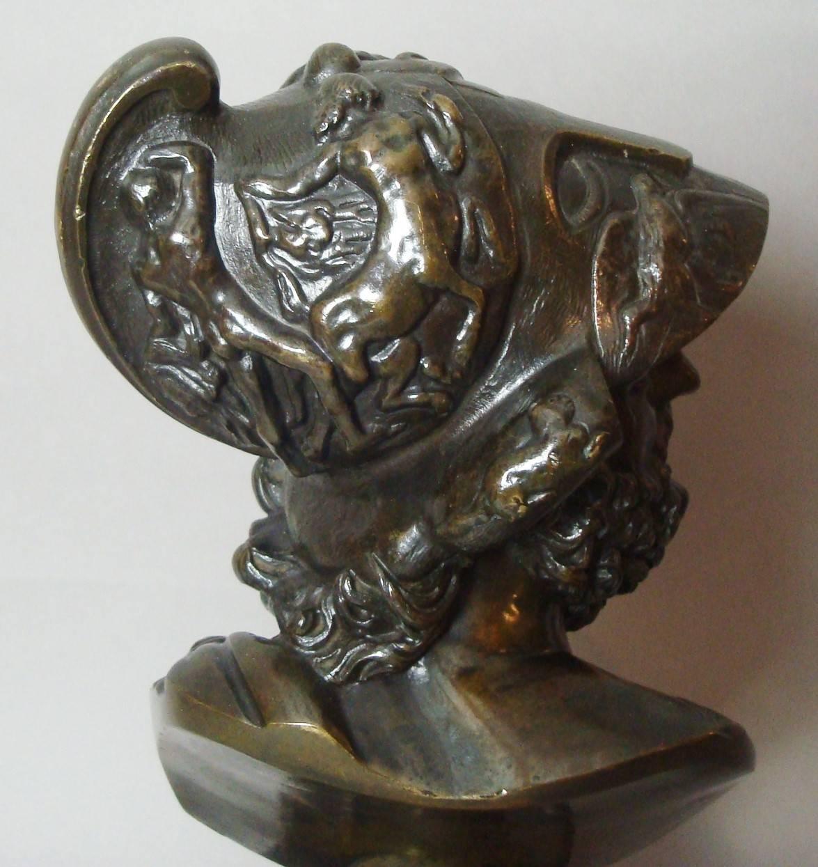 19th Century Bronze Grand Tour Bust of Ajax 1