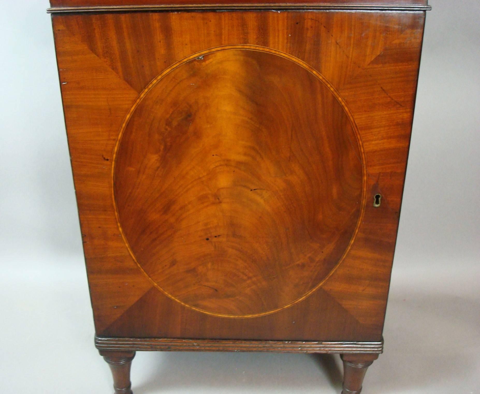 Polished George III Pair of Mahogany Side Cabinets