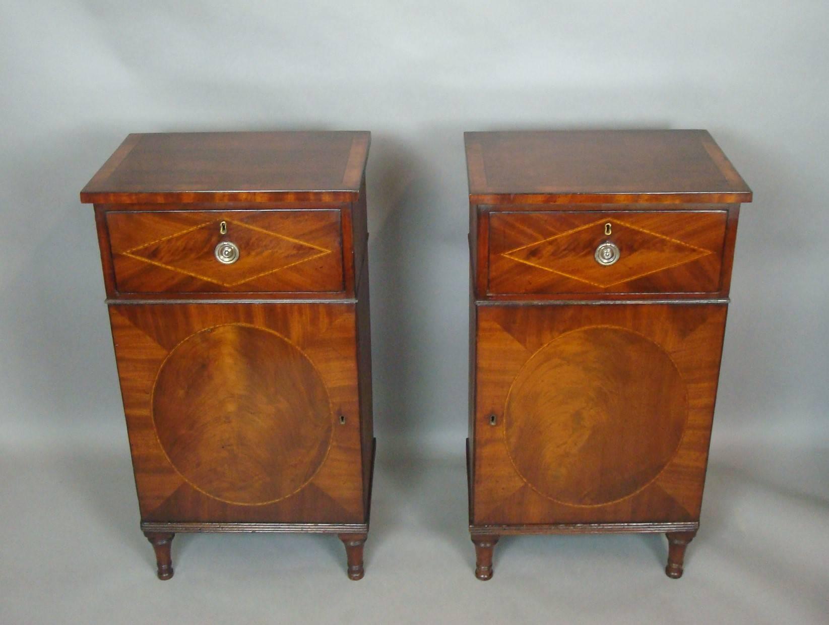 Late 18th Century George III Pair of Mahogany Side Cabinets