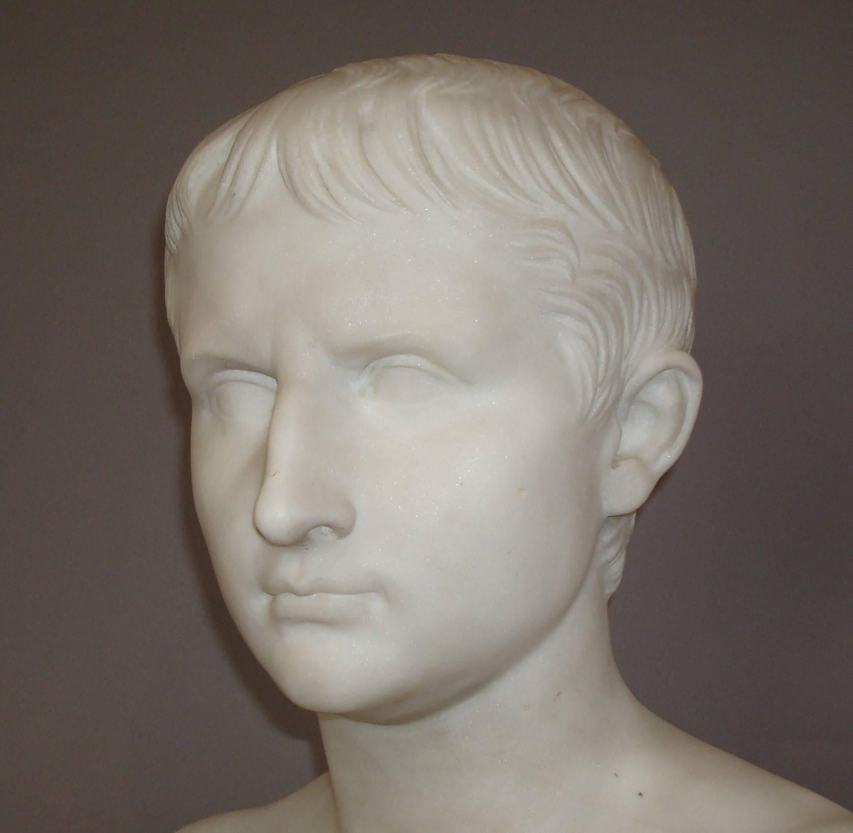 19th Century Italian Marble Bust of Augustus Caesar 2