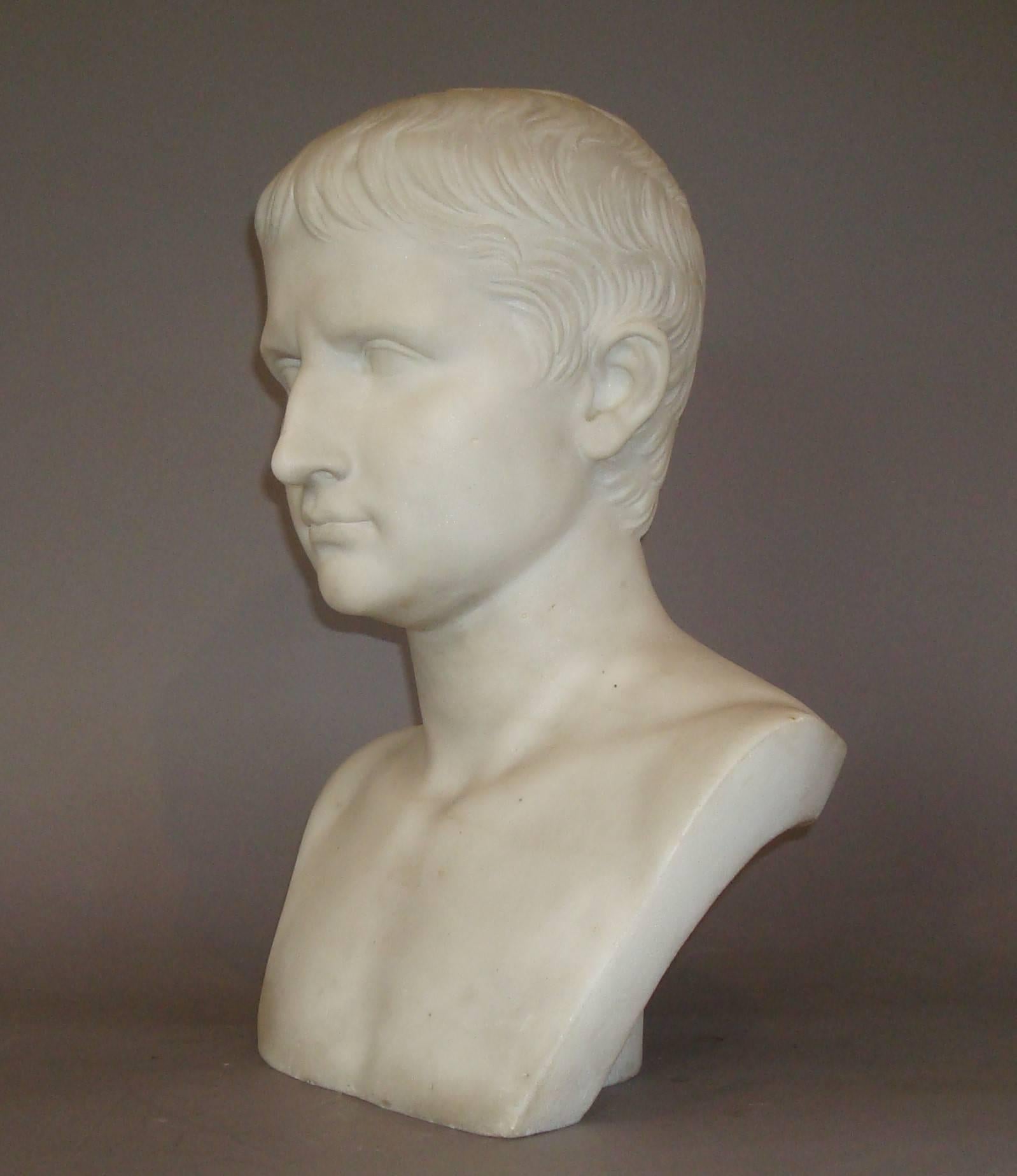 19th Century Italian Marble Bust of Augustus Caesar 3