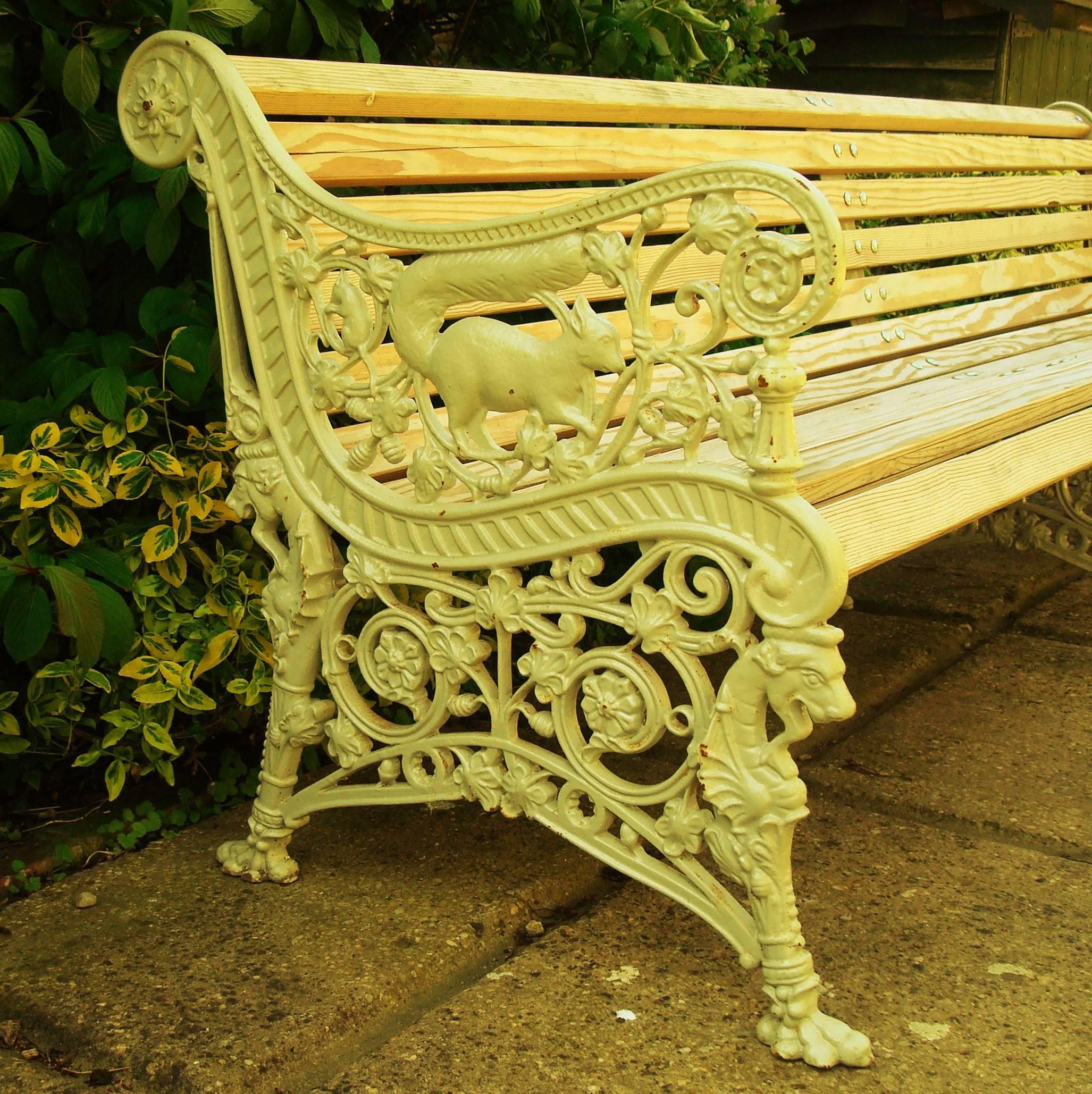 wrought iron bench seat