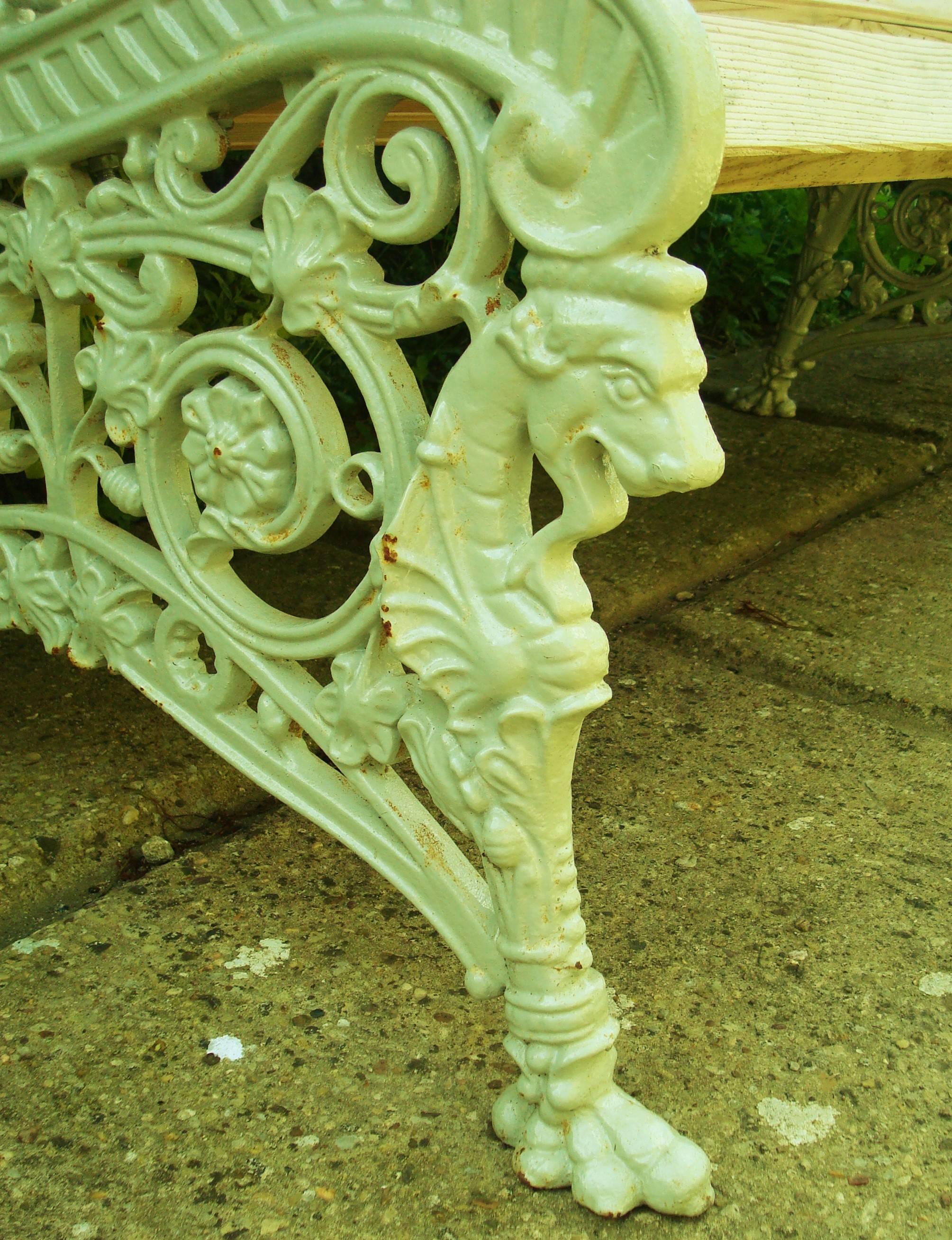 Monumental 19th Century Cast Iron Squirrel Garden Bench / Seat 1