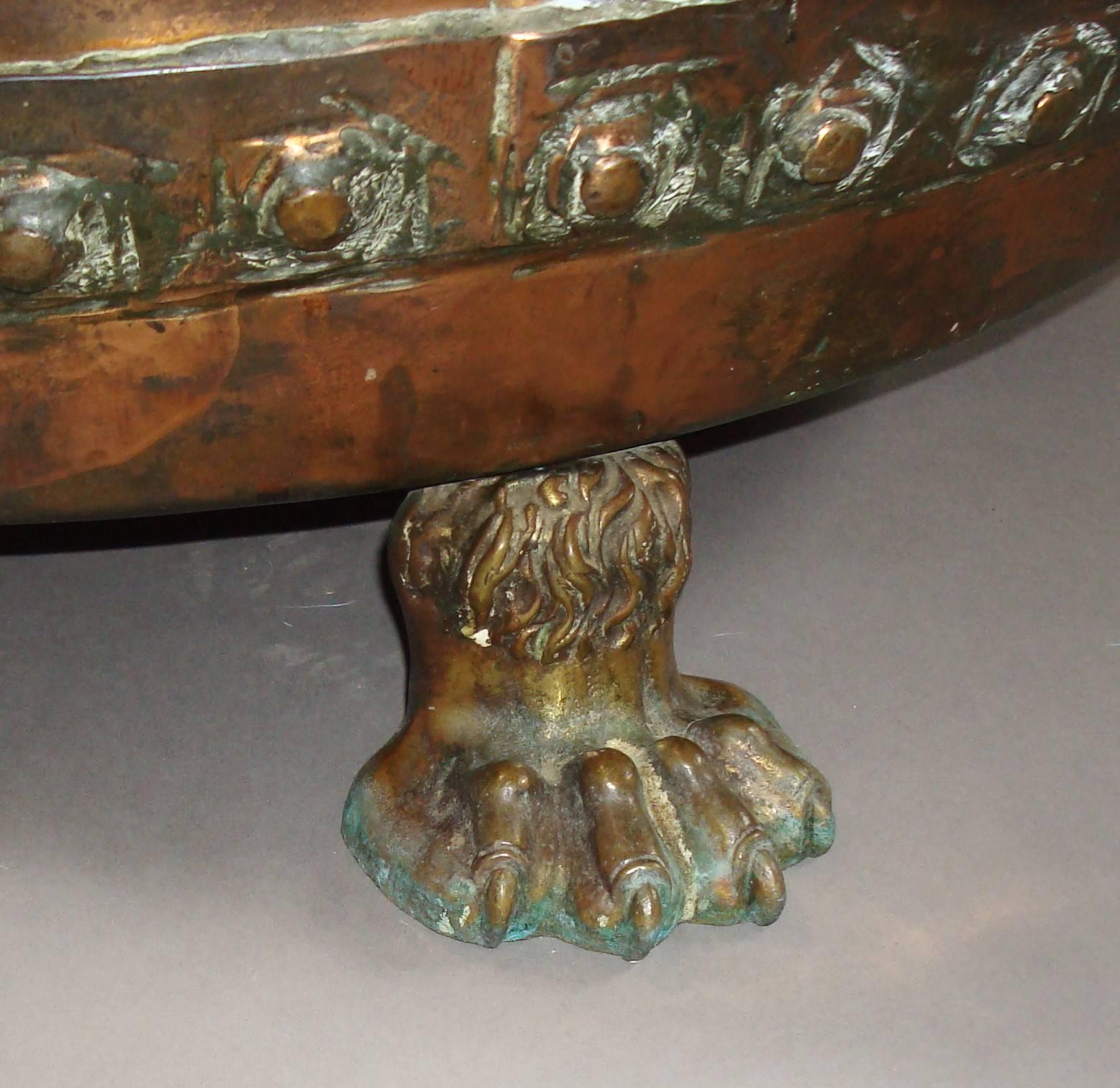 Mid-19th Century Monumental 19th Century Copper Log Holder or Jardiniere For Sale