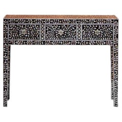 Mother of Pearl Floral Motifs Inlay Desk