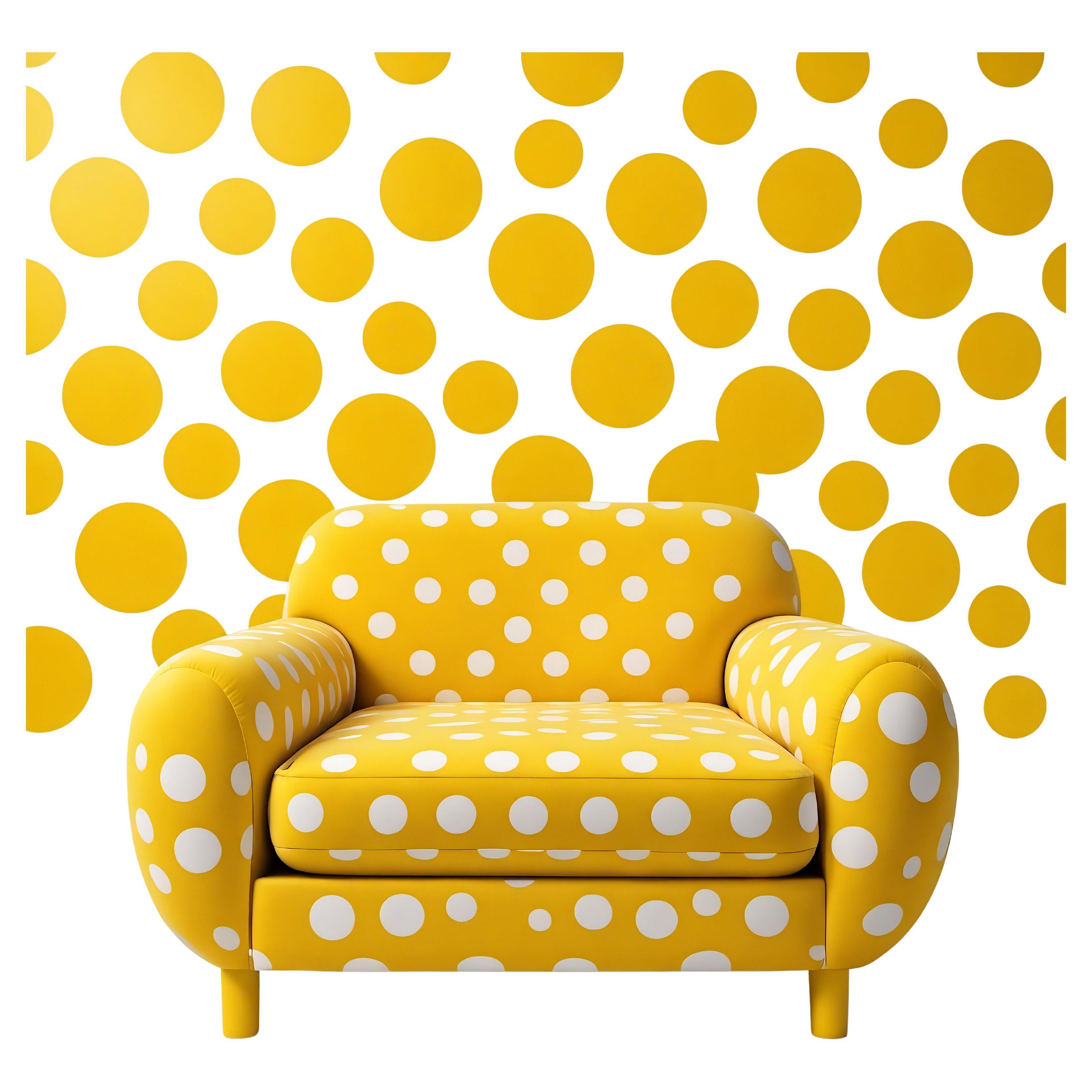 Yellow Polkadot Lounge Chair