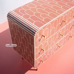 Eli Art Deco Coral Bone Inlay Nine-Drawer Dresser by House of Jaipur