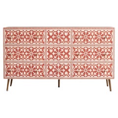 Moroccan Inlay Coral Nine Drawer Dresser by House of Jaipur