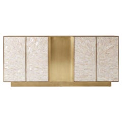 Arcana Mother-of-Pearl and Brass Sunburst Sideboard by House of Jaipur