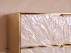 Arcana Mother of Pearl & Brushed Brass Six Drawer Dresser by House of Jaipur