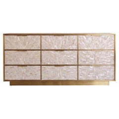 Arcana Mother-of-Pearl & Brass Nine Drawer Dresser by House of Jaipur