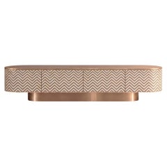 Veyra Chevron Inlay Media Console - Olive Green by House of Jaipur