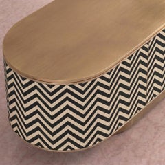 Veyra Chevron Inlay Black Media Console by House of Jaipur