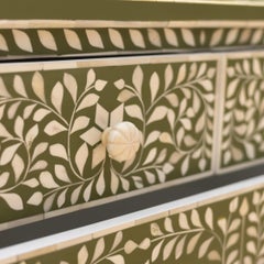 Arabesque Olive Green Inlay Dresser & Changing Table by House of Jaipur