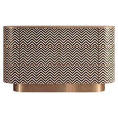 Veyra Chevron Inlay Six-Drawer Dresser - Black by House of Jaipur