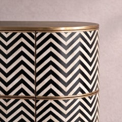 Veyra Chevron Inlay Six-Drawer Dresser - Black by House of Jaipur