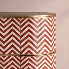 Veyra Chevron Inlay Six-Drawer Dresser - Red by House of Jaipur