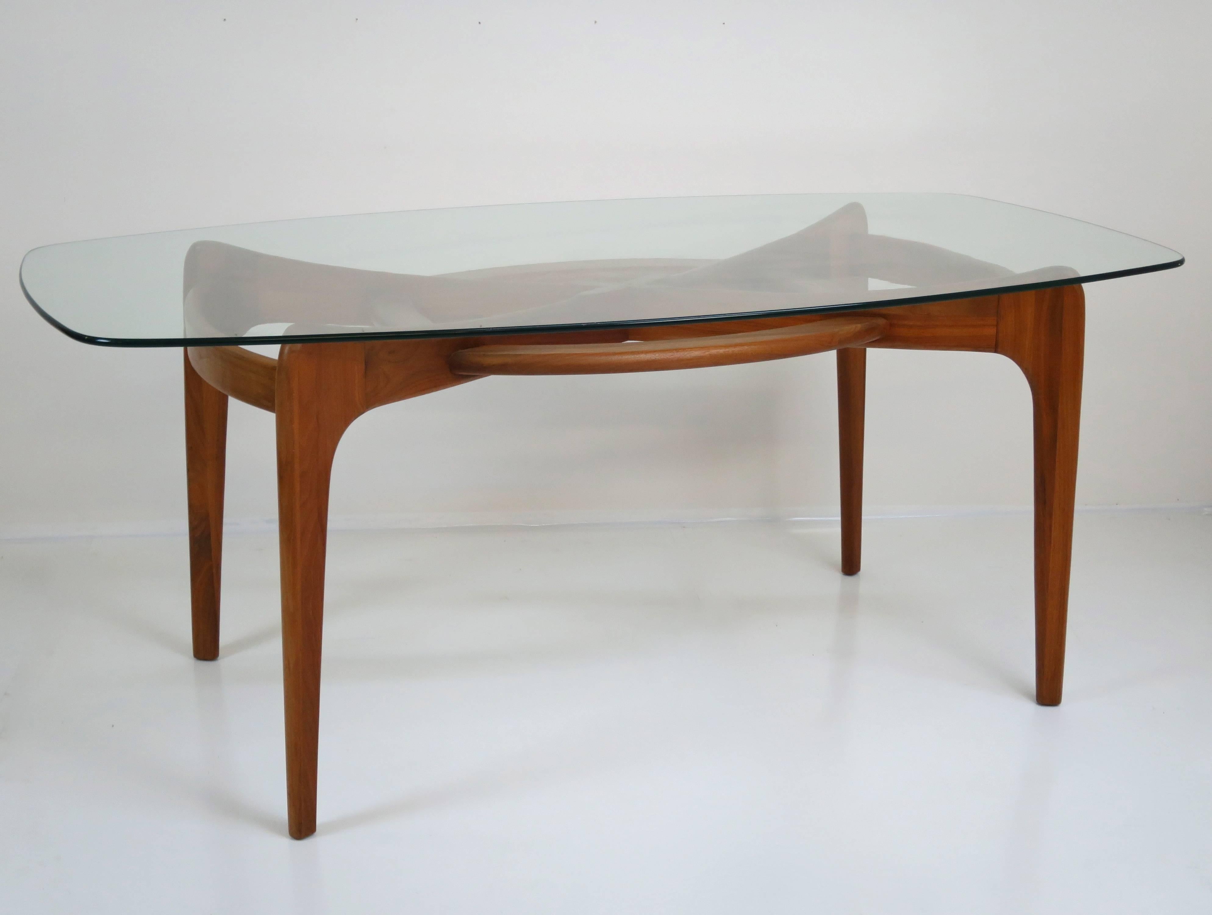 Sculptural walnut dining table by Adrain Pearsall for Craft Associates, circa 1950s.