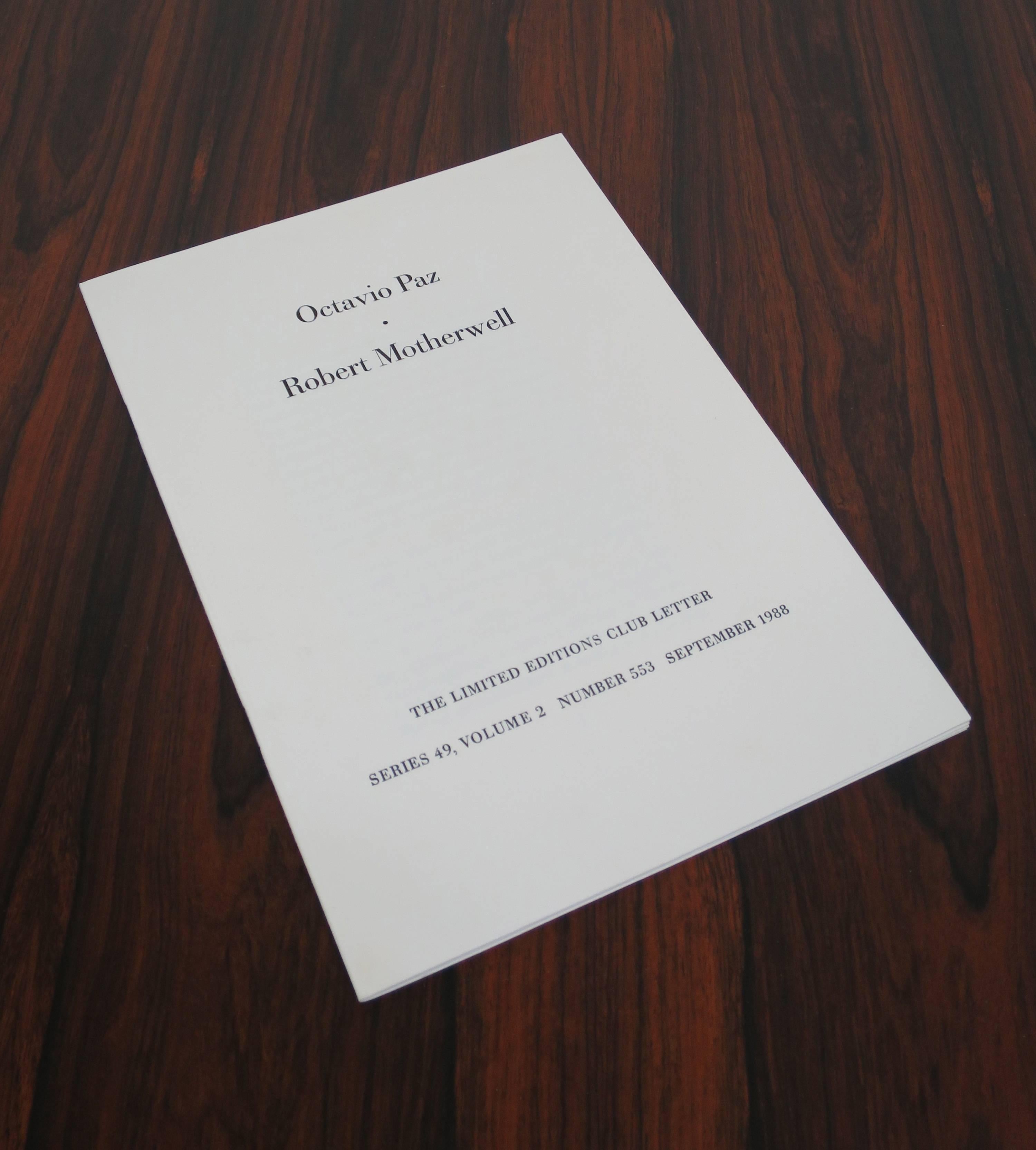 Robert Motherwell, Octavio Paz, Three Poems Lithograph Coffee Table Book 2