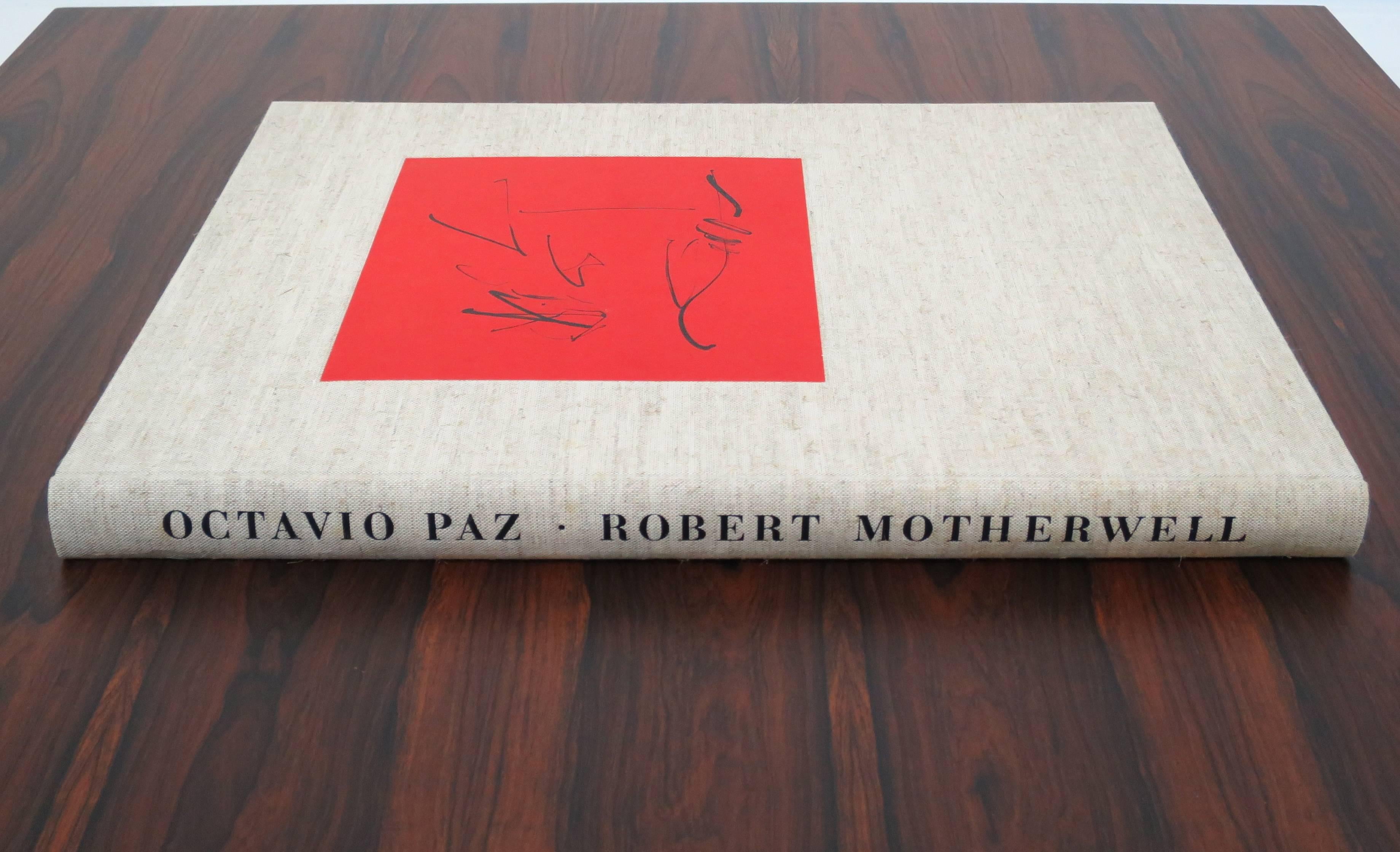 Large format portfolio with 27 lithographs by Robert Motherwell. Poetry in English and Spanish by Octavio Paz. Pencil Signed by both artists, 421/750. Perfect coffee table book.