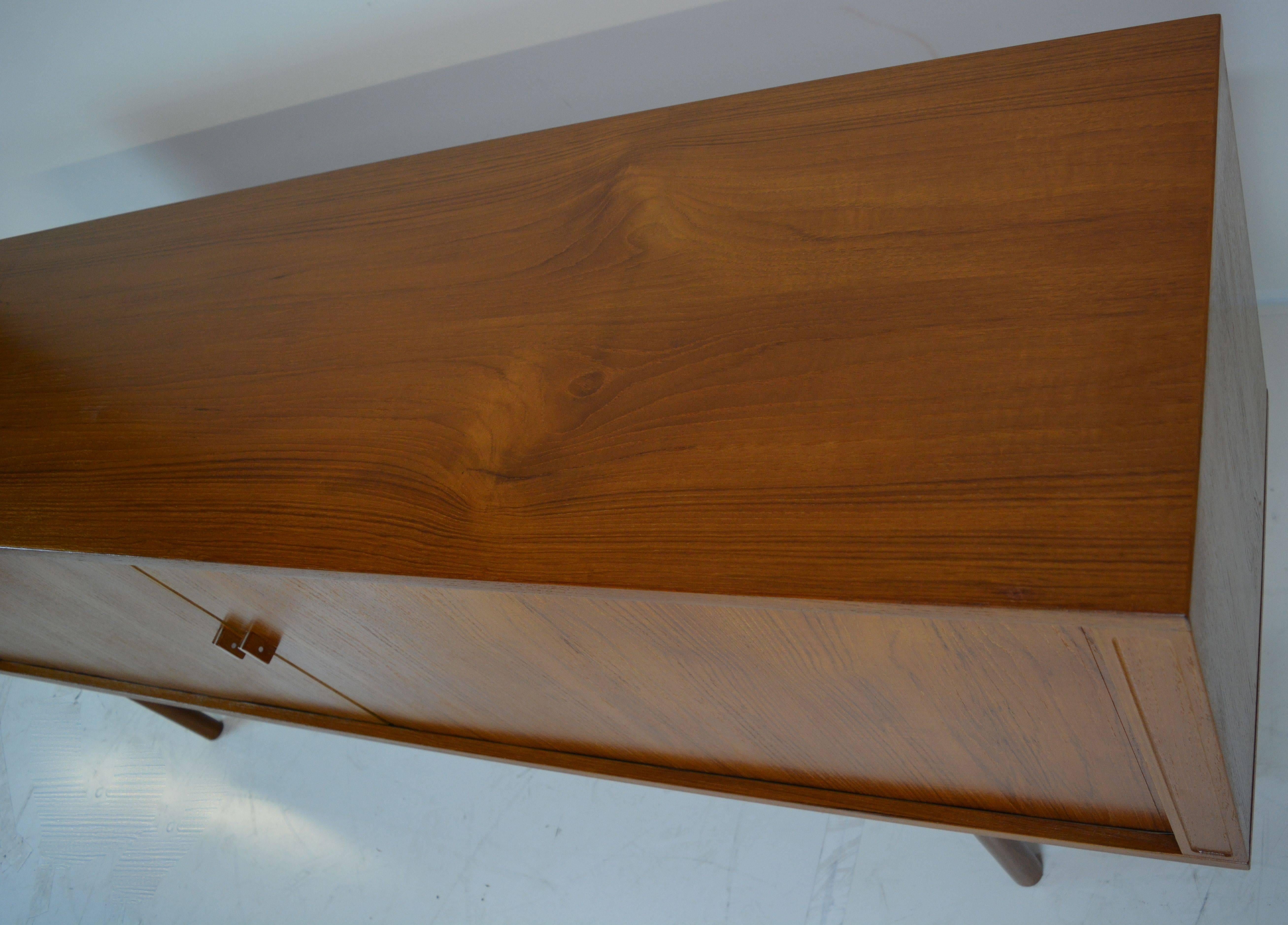 Tambour Credenza in Teak by Jens Harald Quistgaard for Lovig In Excellent Condition For Sale In San Diego, CA