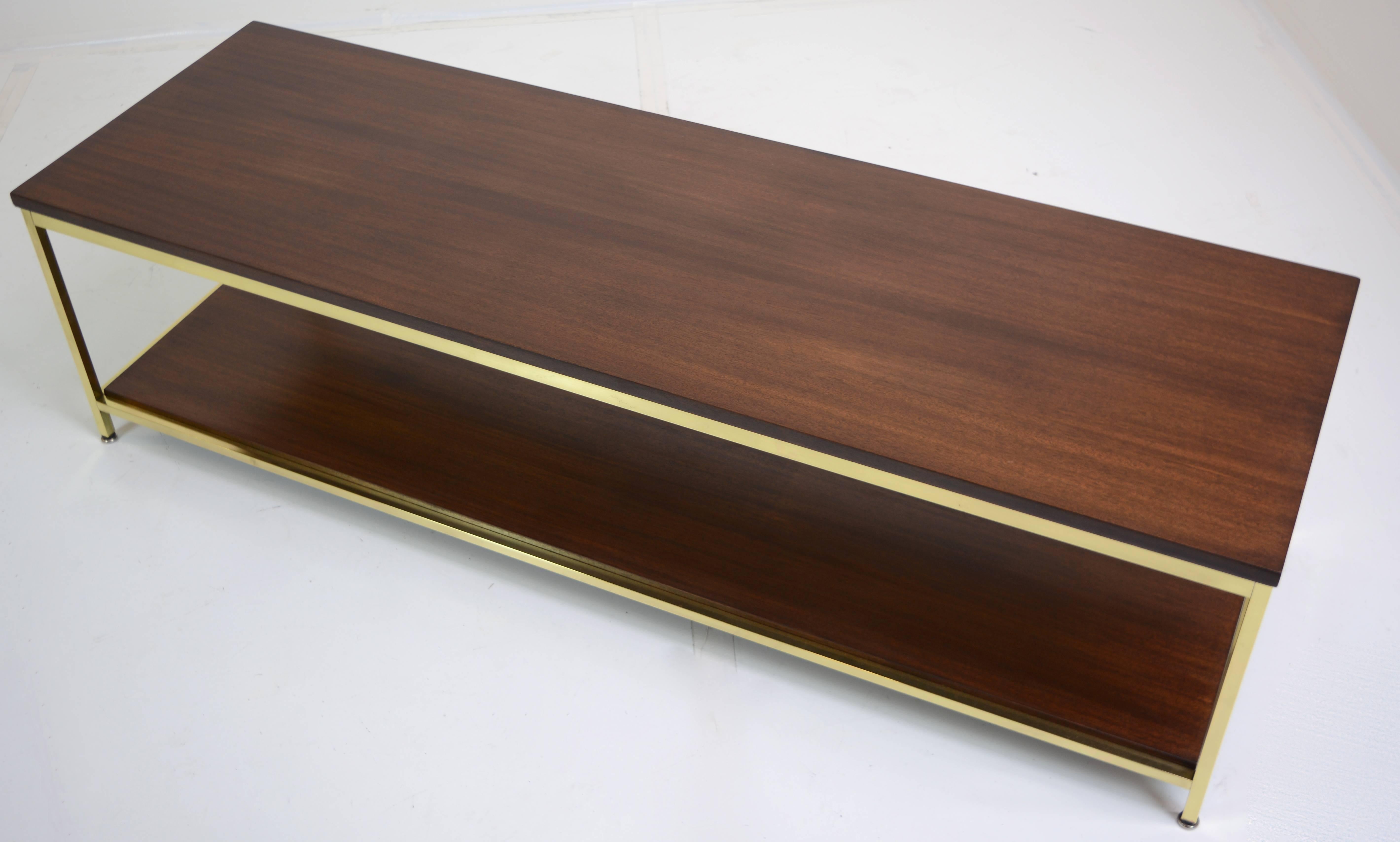 Mid-20th Century Large Brass Coffee Table by Paul McCobb for Calvin For Sale