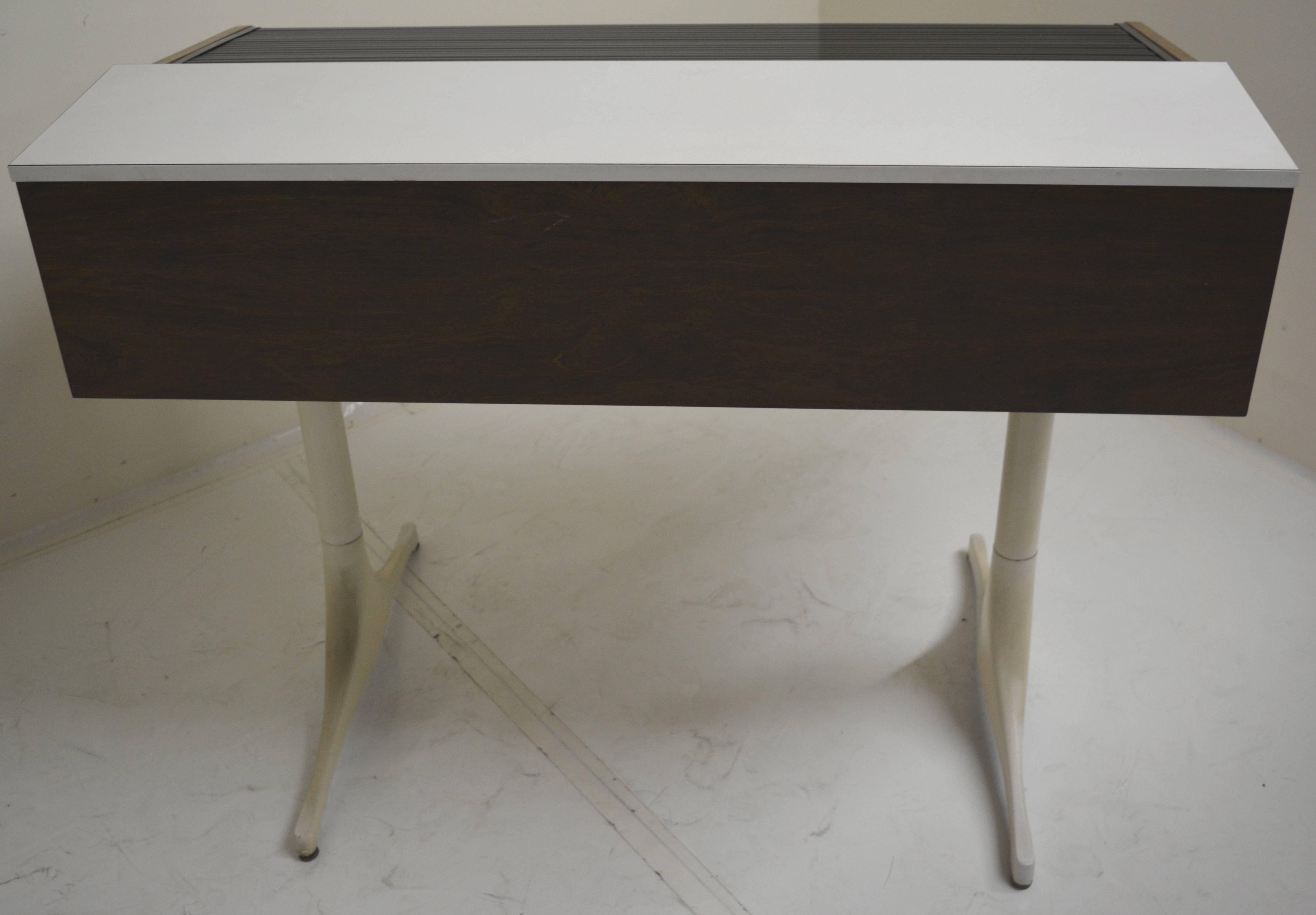 Mid-20th Century Rare, Special Order Roll Top Pedestal Desk by George Nelson