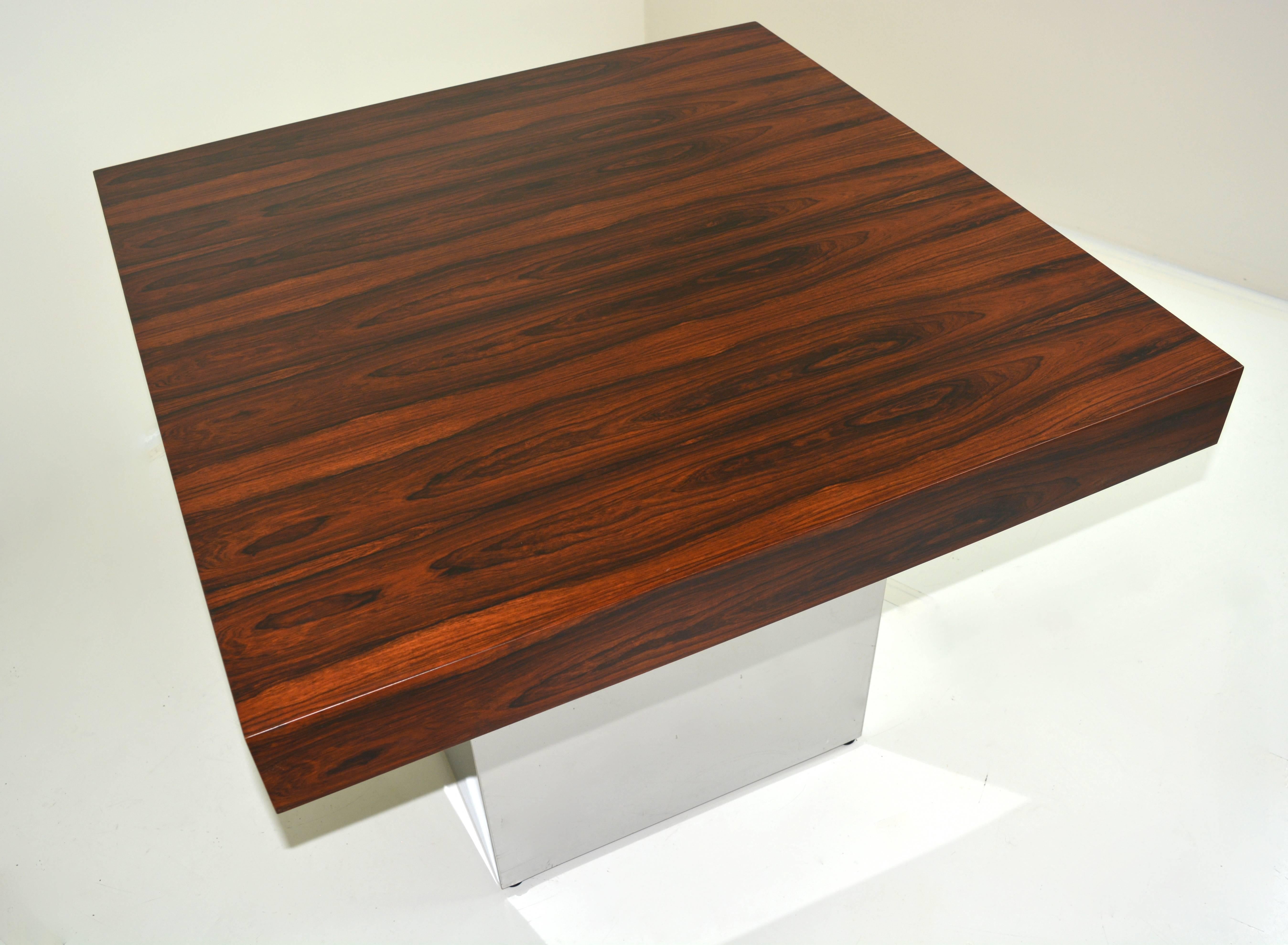 Mid-Century Modern Rosewood and Chrome Table by Milo Baughman