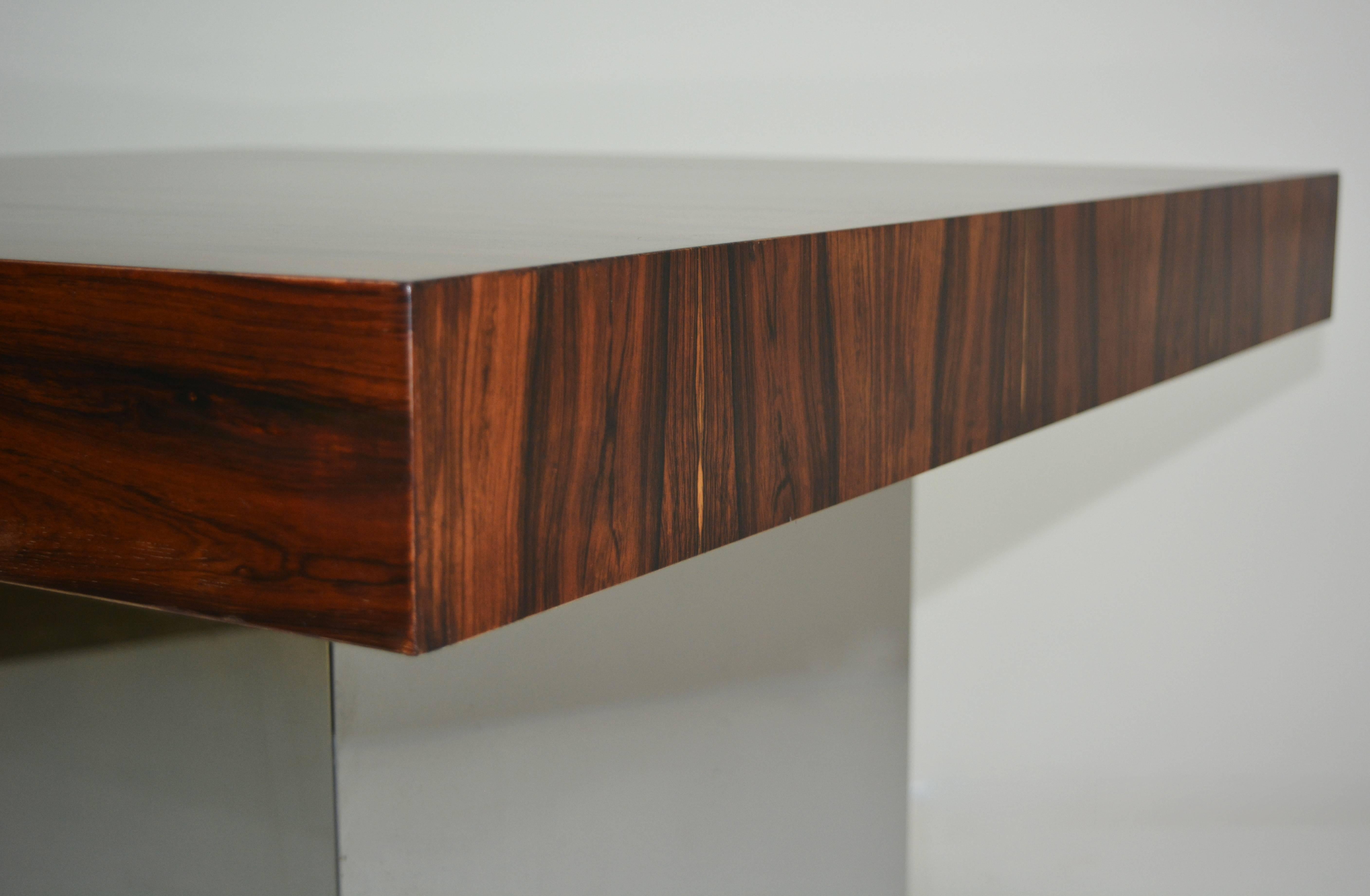 American Rosewood and Chrome Table by Milo Baughman