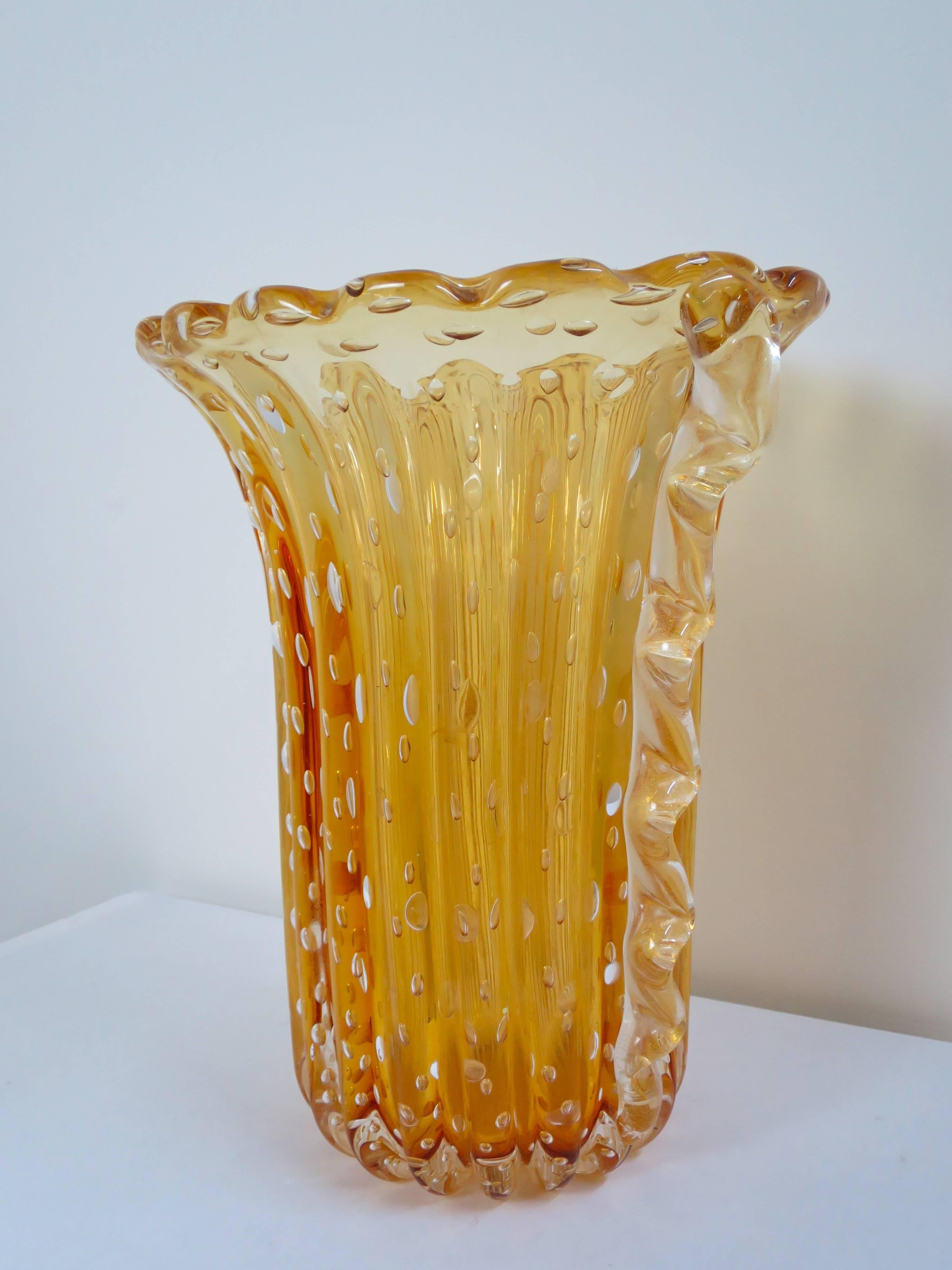 Very Large Seguso Murano Attributed Vase In Excellent Condition In San Diego, CA