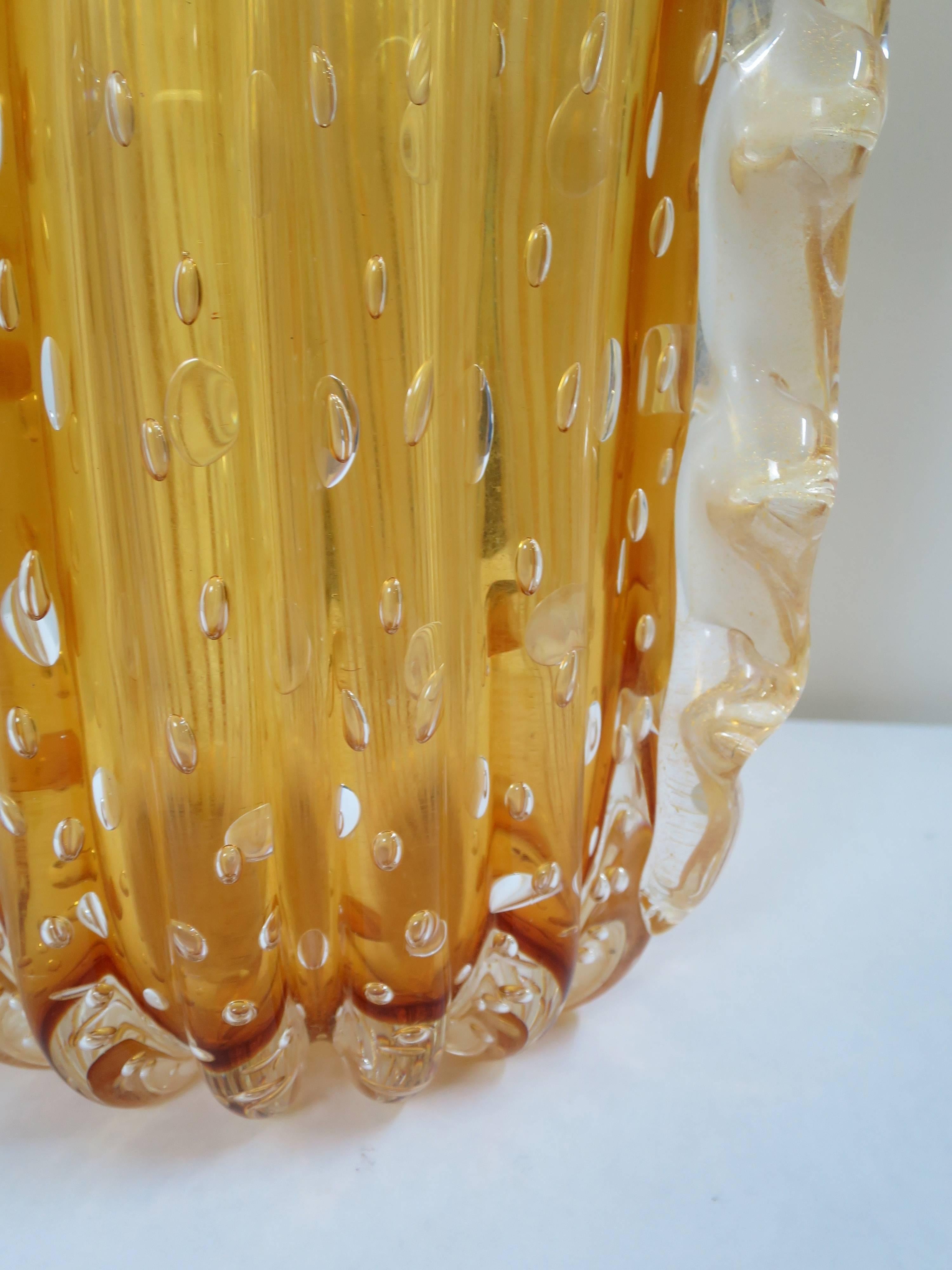 Art Glass Very Large Seguso Murano Attributed Vase