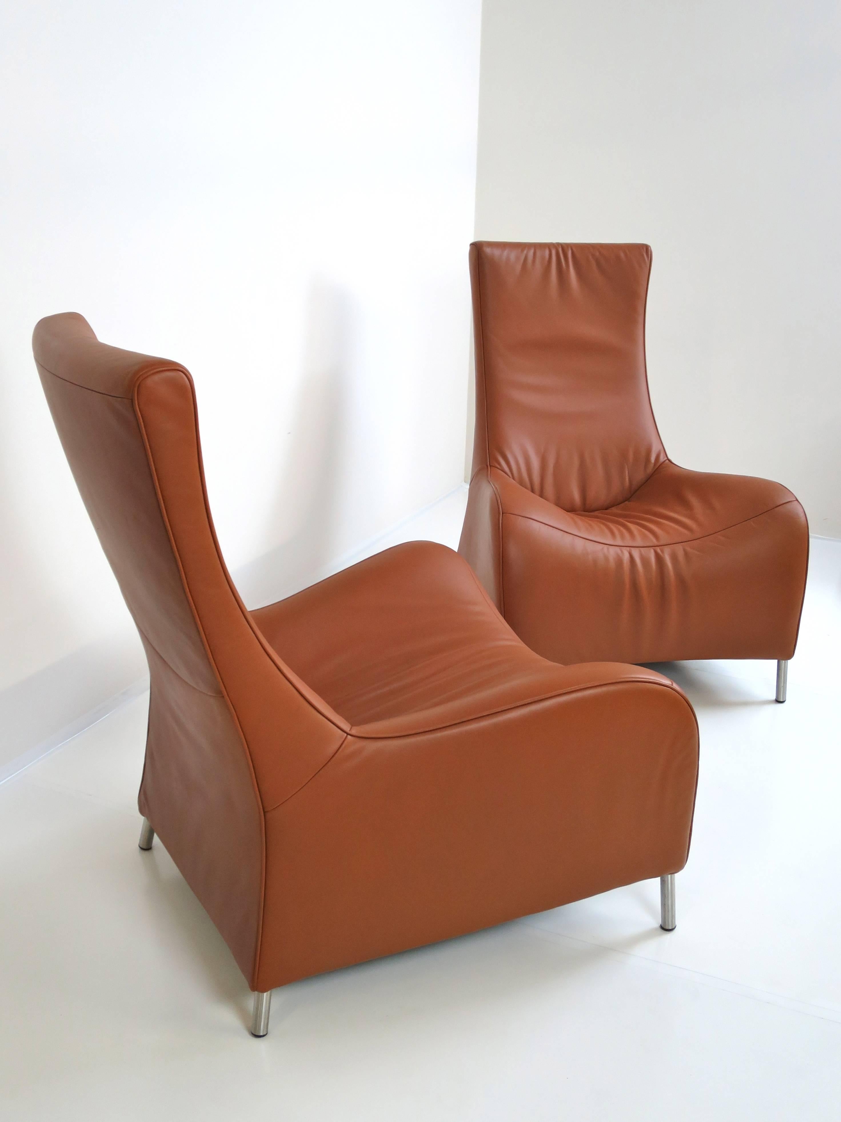 Pair of De Sede DS 264 High Back Lounge Chairs by Matthias Hoffmann In Good Condition For Sale In San Diego, CA